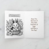  paashaas en kleurplaat kaart (Binnen)