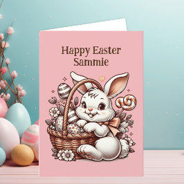  paashaas en kleurplaat kaart