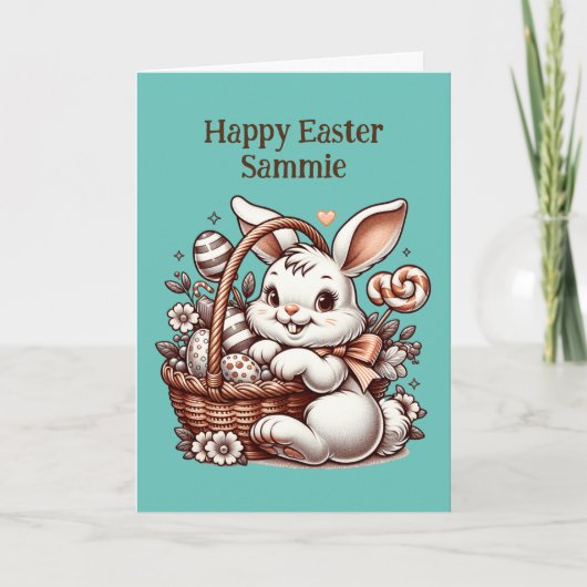 paashaas en kleurplaat kaart (Voorkant)