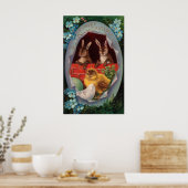 Paashaas en Kuiken Paasposter Poster (Keuken)