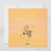 Paashaas en kuikens zwart geel feestdagenkaart (Achterkant)