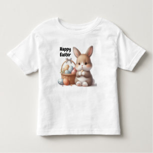 Paashaas en mand van eieren kinder shirts