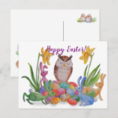 Paashaas en Uil Feestdagenkaart (Voorkant / Achterkant)