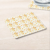 Paashaas en vlinders kartonnen onderzetters (Schuin)