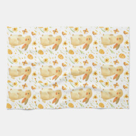 Paashaas en vlinders theedoek