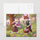 Paashaas en vrienden - Lentefeest Feestdagenkaart (Voorkant / Achterkant)