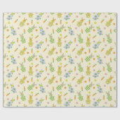 Paashaas en wortelpatroon cadeaupapier (Vlak)