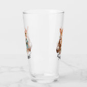 Paashaas familie achter eieren aan glas (Links)