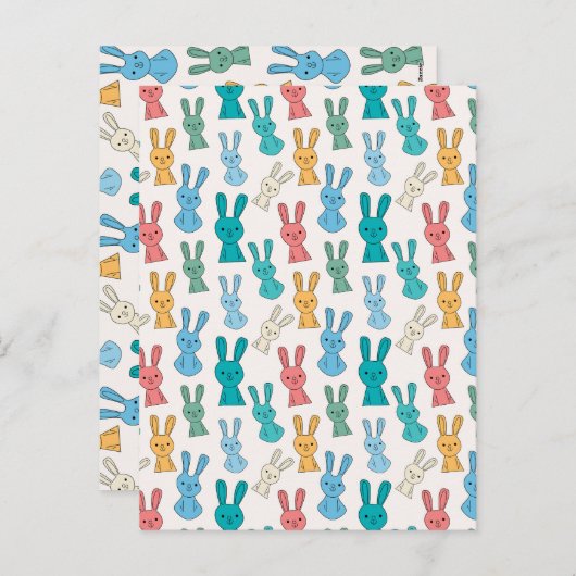 Paashaas Feestdagenkaart (Voorkant / Achterkant)