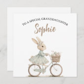 Paashaas Fietsfiets Kaart voor kleindochter (Voorkant / Achterkant)