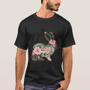 Paashaas Floral Spring Rabbit Schattige Bunny Vrou T-shirt