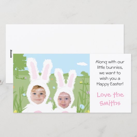 Paashaas - Fotokaart Feestdagenkaart (Voorkant / Achterkant)