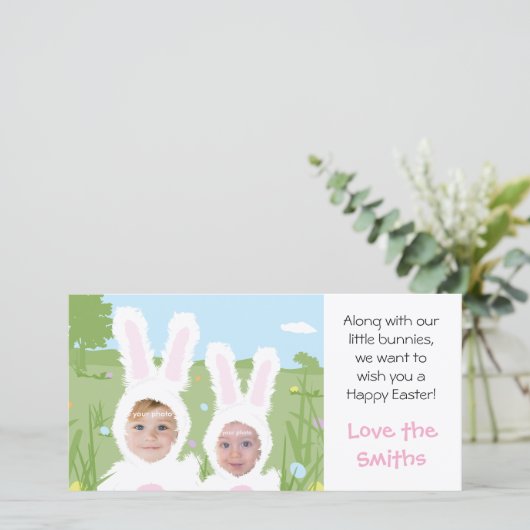 Paashaas - Fotokaart Feestdagenkaart (Staand voorkant)