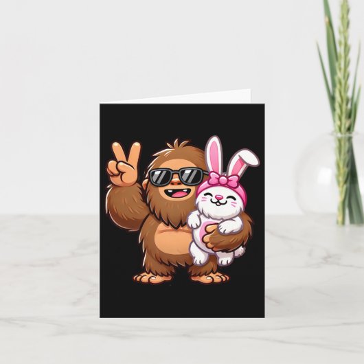 Paashaas Funny Paasdag Sasquatch Kaart (Voorkant)