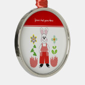 Paashaas gebroken eieren bloemen aangepaste orname metalen ornament (Rechts)