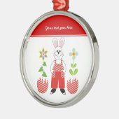 Paashaas gebroken eieren bloemen aangepaste orname metalen ornament (Links)