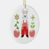 Paashaas gebroken eieren bloemen aangepaste versie keramisch ornament (Rechts)