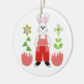 Paashaas gebroken eieren bloemen aangepaste versie keramisch ornament (Links)