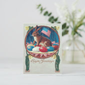 Paashaas gekleurd ei Amerikaanse vlag Feestdagenkaart (Staand voorkant)