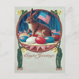 Paashaas gekleurd ei Amerikaanse vlag Feestdagenkaart