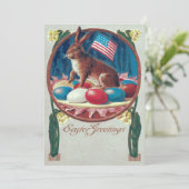 Paashaas gekleurd ei Amerikaanse vlag Kaart (Staand voorkant)