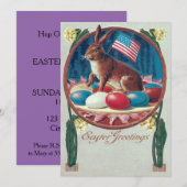 Paashaas gekleurd ei Amerikaanse vlag Kaart (Voorkant / Achterkant)