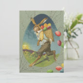 Paashaas Gekleurd Ei Zon Feestdagenkaart (Staand voorkant)