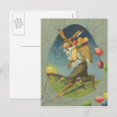 Paashaas Gekleurd Ei Zon Feestdagenkaart (Voorkant / Achterkant)