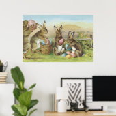 Paashaas Gekleurd Geschilderd Ei Veld Poster (Thuiskantoor)