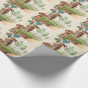 Paashaas gekleurde eierboom cadeaupapier