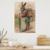 Paashaas gekleurde geschilderde eier paraplu poster (Keuken)