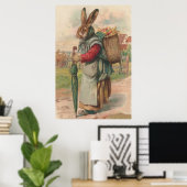 Paashaas gekleurde geschilderde eier paraplu poster (Thuiskantoor)