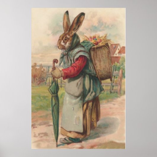Paashaas gekleurde geschilderde eier paraplu poster (Voorkant)