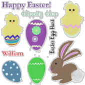 Paashaas gepersonaliseerd laser gesneden vinyl sticker (Voorkant)