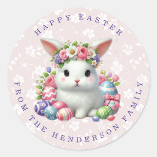 Paashaas gepersonaliseerde naam ronde Stickers