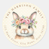 Paashaas gepersonaliseerde naam ronde Stickers (Voorkant)