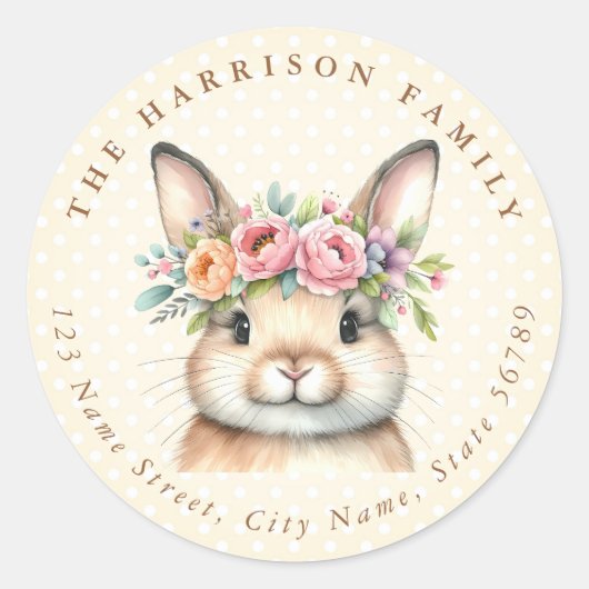 Paashaas gepersonaliseerde naam ronde Stickers (Voorkant)