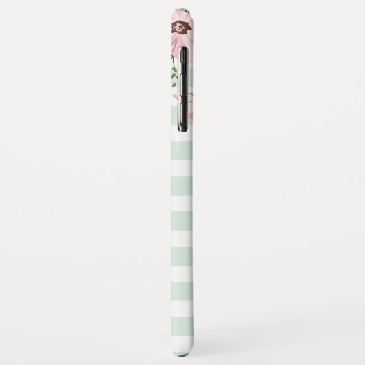 Paashaas gestreept monogram Case-Mate iPhone case (Achterkant/links)