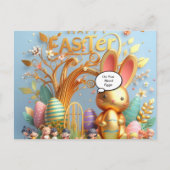 Paashaas gevuld met levendige tinten feestdagenkaart (Voorkant)