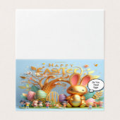 Paashaas gevuld met levendige tinten kaart (Buitenkant ongevouwen)