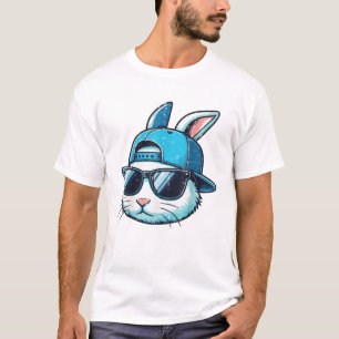 Paashaas Gezicht Honkbalpet Zonnebril Konijn B T-shirt