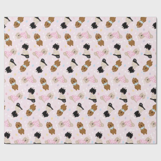 Paashaas Goldendoodle Honden Cadeaupapier (Vlak)