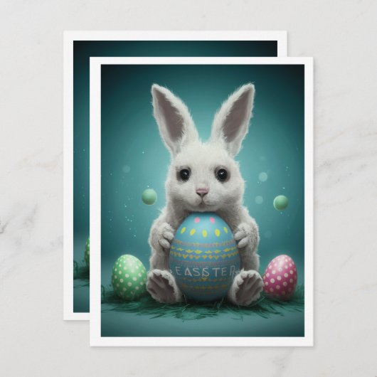 Paashaas Grafische Platte Wenskaarten Notitiekaartje (Voorkant / Achterkant)