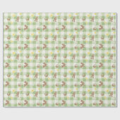 Paashaas Groen Gingham Inpakpapier (Vlak)