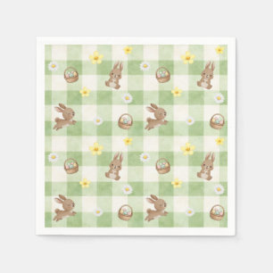 Paashaas Groen Gingham Servet