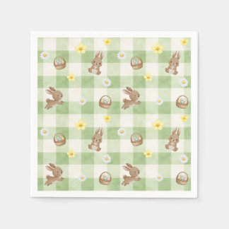Paashaas Groen Gingham Servet
