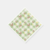 Paashaas Groen Gingham Servet (Hoek)
