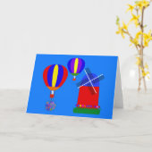 Paashaas heteluchtballon #1 kaart (Gele Bloem)