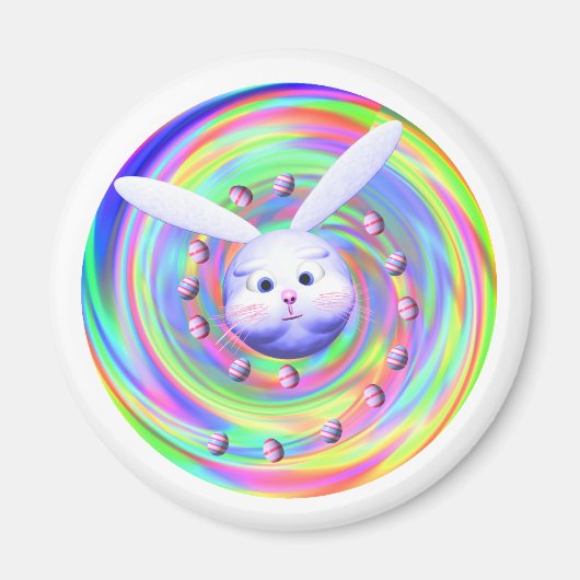 Paashaas Hoofd Spin Magneet (Voorkant)