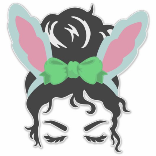 Paashaas Hoofdband Rommelige Knot Sticker (Voorkant)